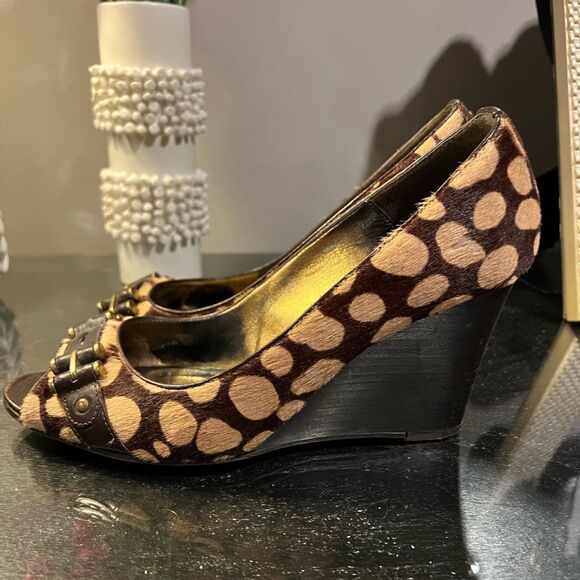 J Crew Collection Spotted Calf hair Wedges - Picture 3 of 10